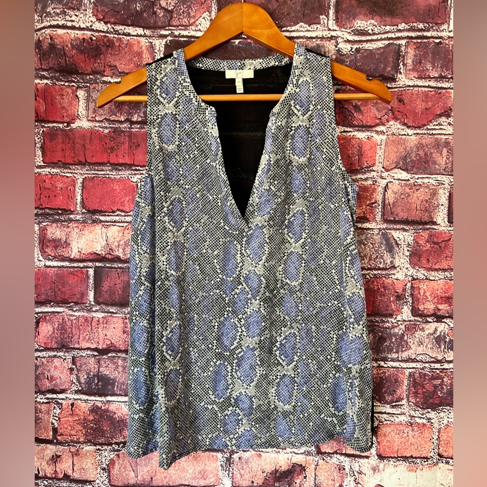 Joie Corette Snake Print Silk Sleeveless Top - Sheer Back